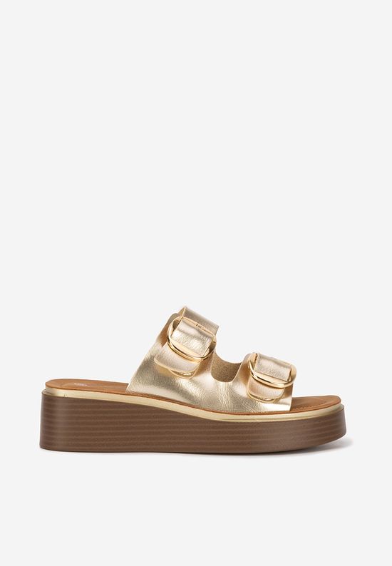 Χρυσά mules με πλατφόρμα Vanelisa