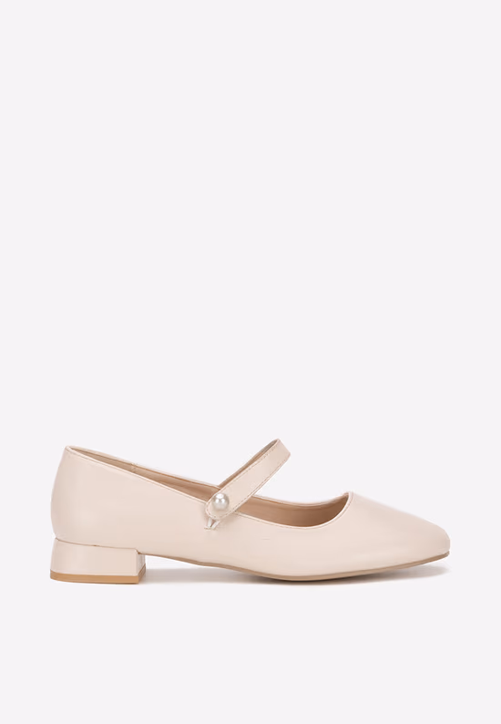 Pantofi cu toc mic Jenelle bej