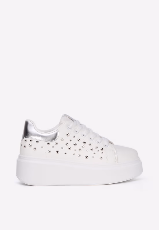 Λευκά sneakers με πλατφόρμα Lindalia V2