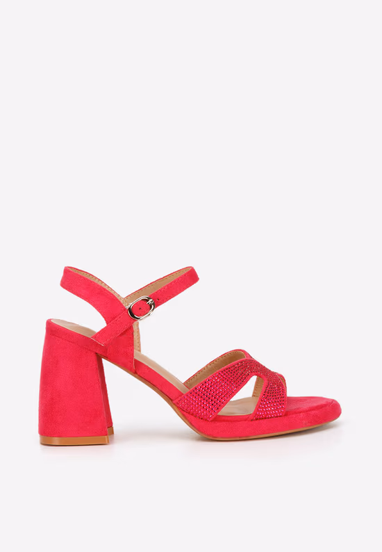 Sandale cu toc gros Madrigal fucsia