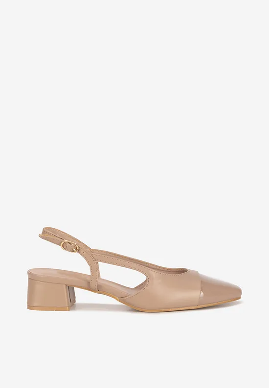 Pantofi slingback Alexonia kaki