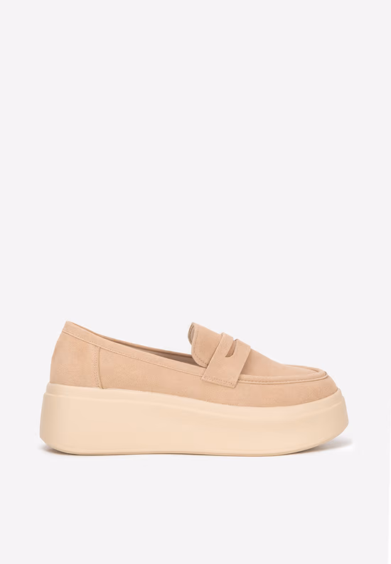 Mocassini con plateau beige Herminia