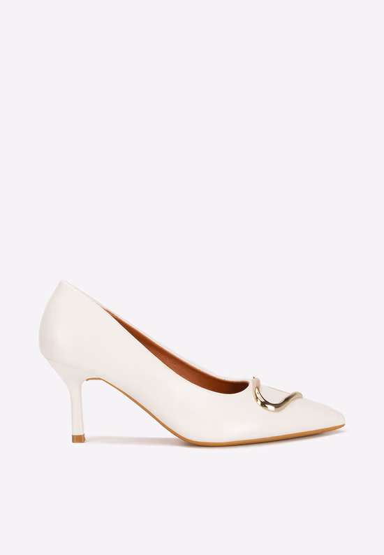Pantofi stiletto Cecinia albi