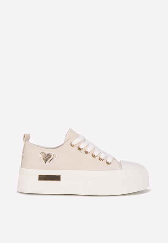 Sneakers cu platformă Inimia bej