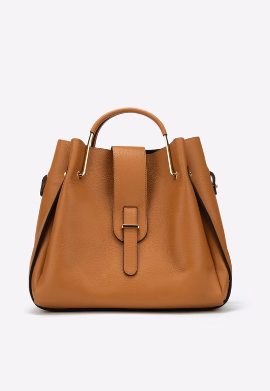 Geanta din piele naturala Acassia camel