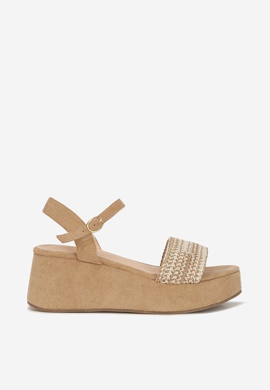 Khaki sandále na platforme Yvania
