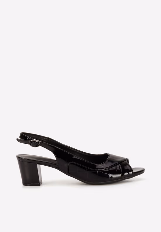 Sandale cu toc gros Oliviana negre