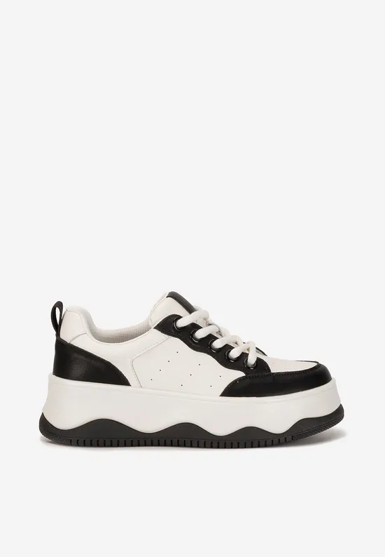 Λευκά δερμάτινα sneakers γυναικεία Euselia V2