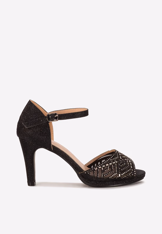 Črni ženski elegantni sandali Kadeia