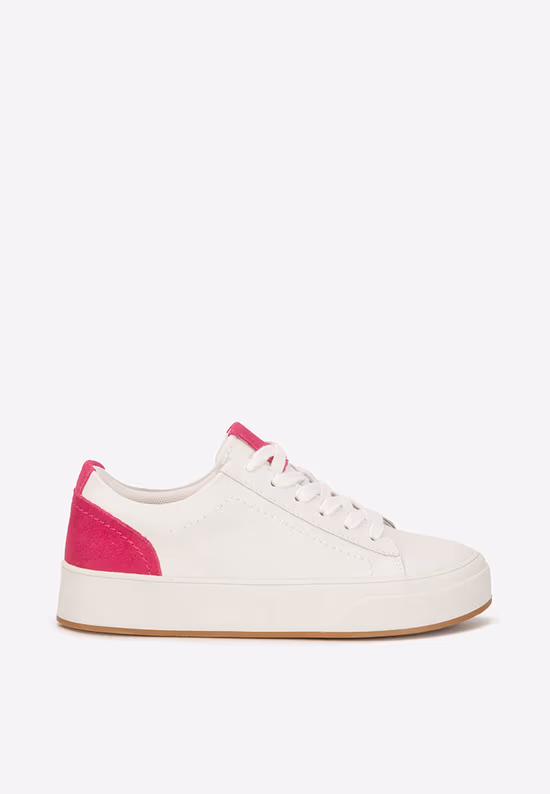 Λευκά δερμάτινα sneakers γυναικεία Delsia V1