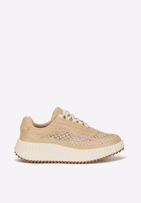 Μπεζ δερμάτινα sneakers γυναικεία Jessya