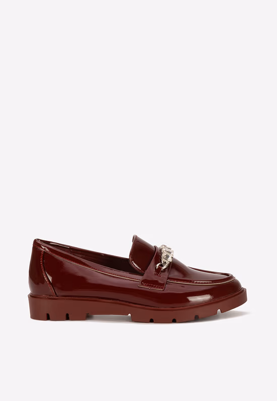 Mocassini donna in vernice bordeaux Anselia