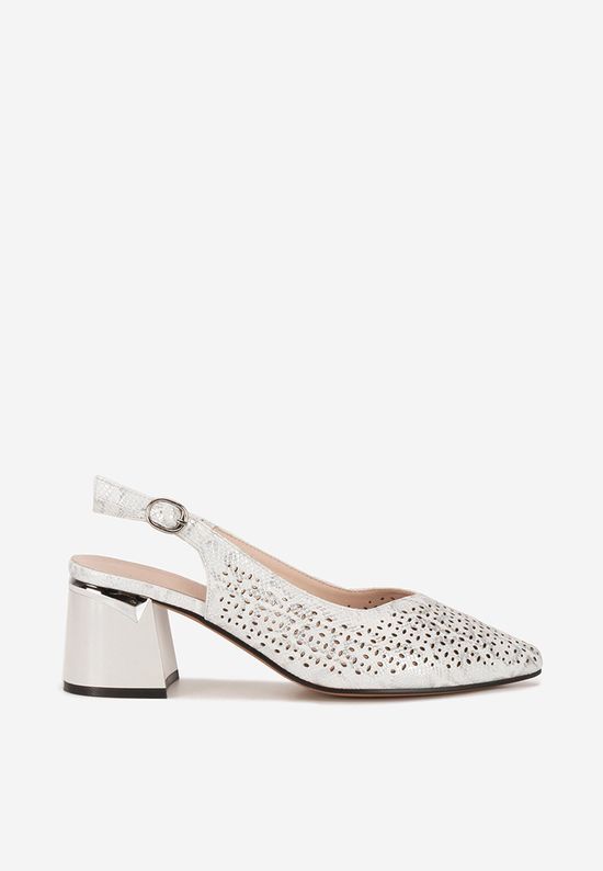 Pantofi slingback Evadiora albi