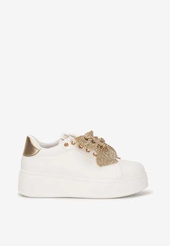 Sneakers cu platformă Hermila V2 albi