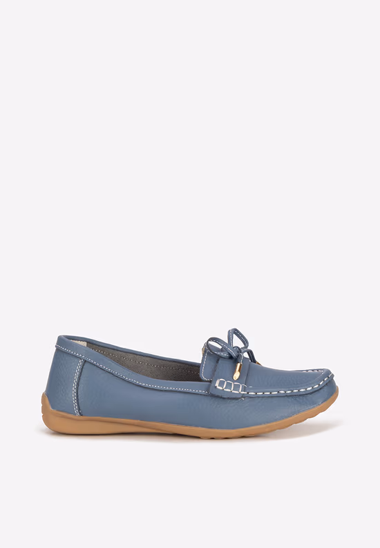 Mocasini dama piele Nemesia albastri