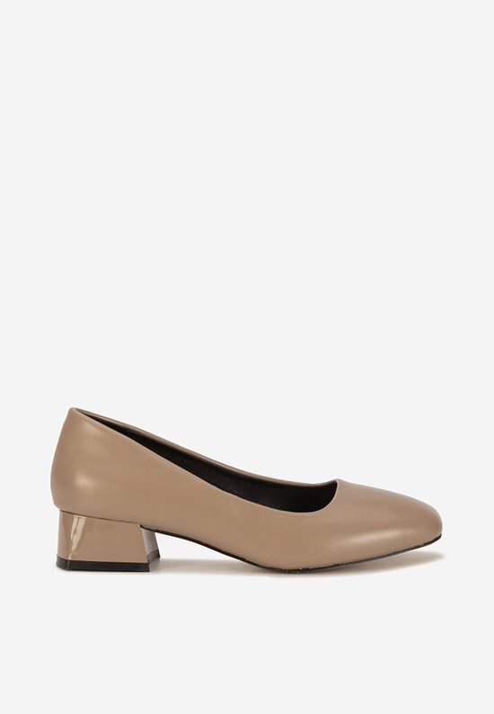 Décolleté con tacco basso beige Sindrela