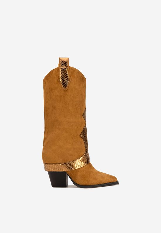 Cizme cowboy dama Nistora camel