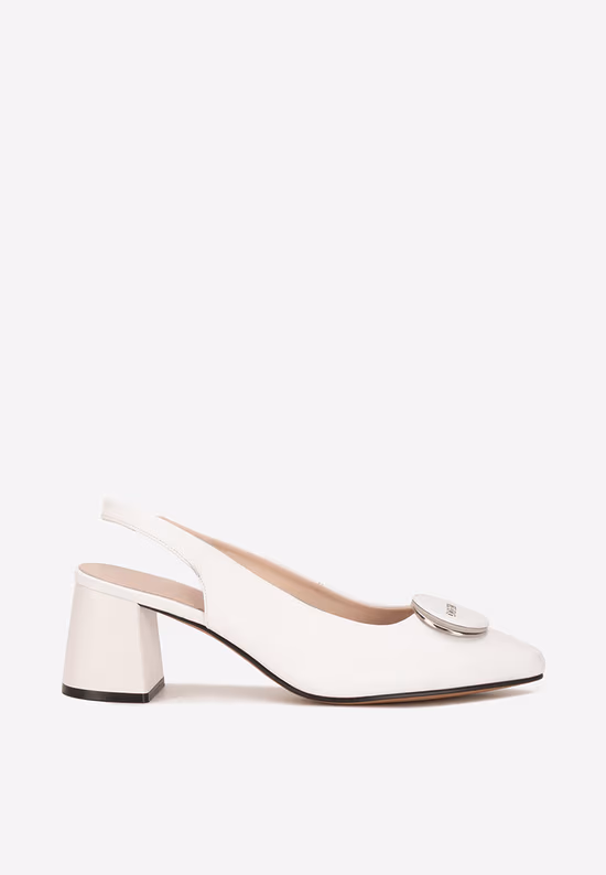 Pantofi slingback Ekathrine V2 albi