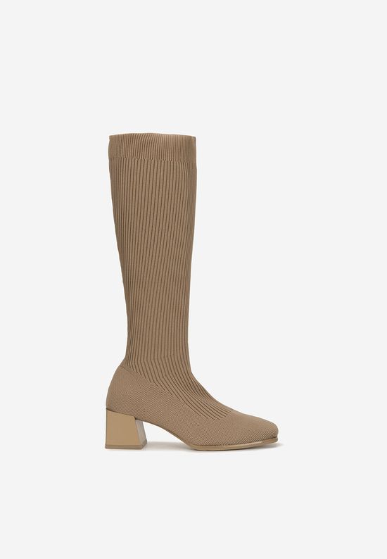 Cizme tip soseta Denisse kaki
