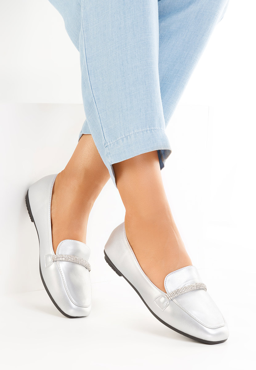 Ασημί loafers γυναικεία Carre