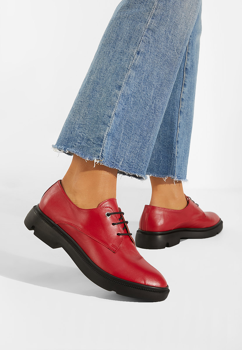 Scarpe derby in pelle rosse Pelado