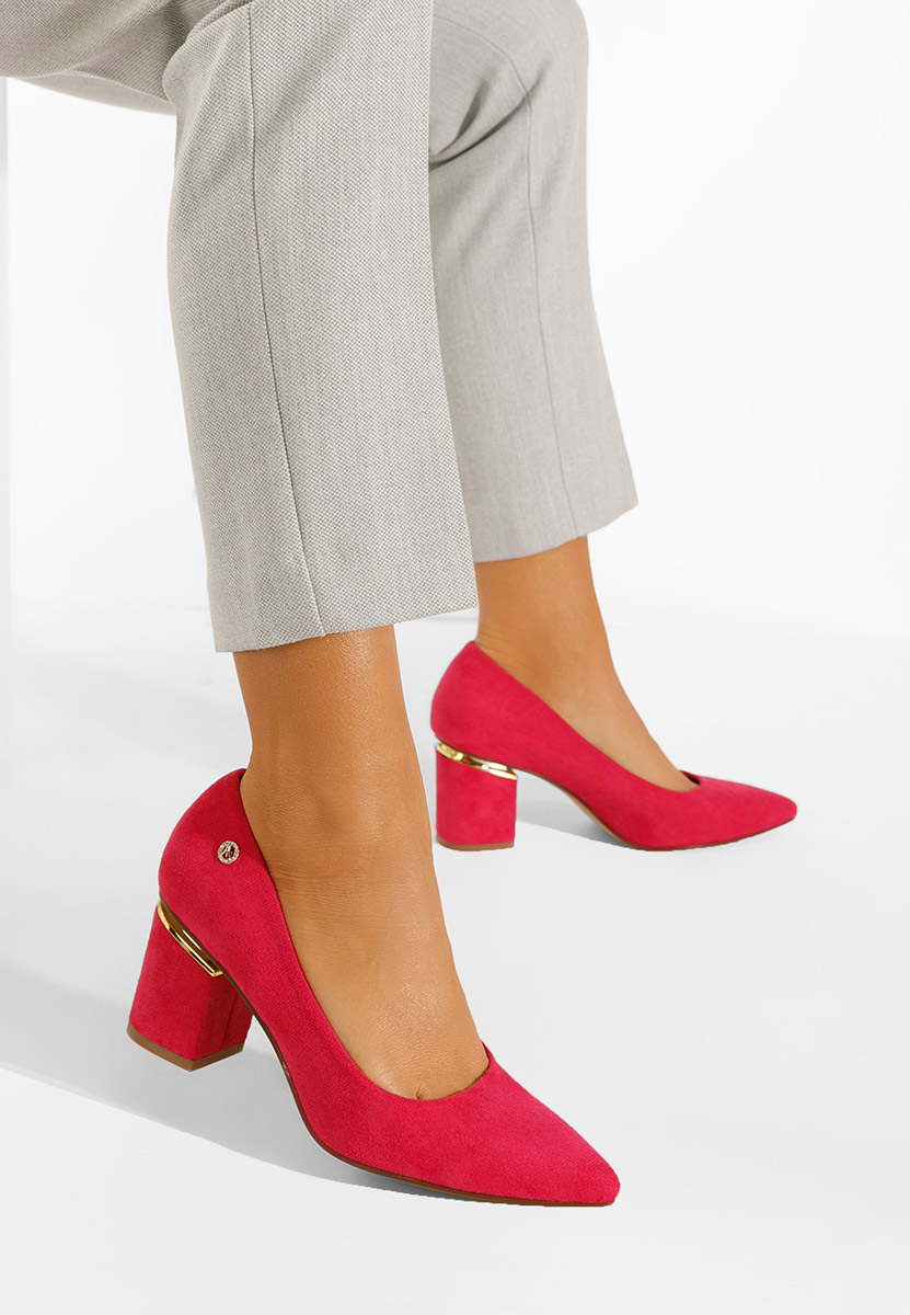 Pantofi cu toc gros eleganti fucsia B Nelia