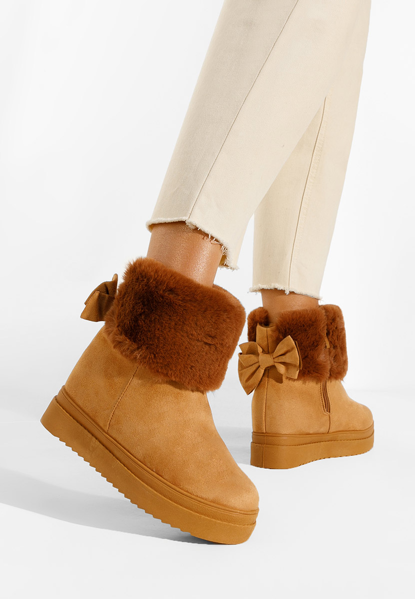 Cizme cu platforma ascunsa camel Michi