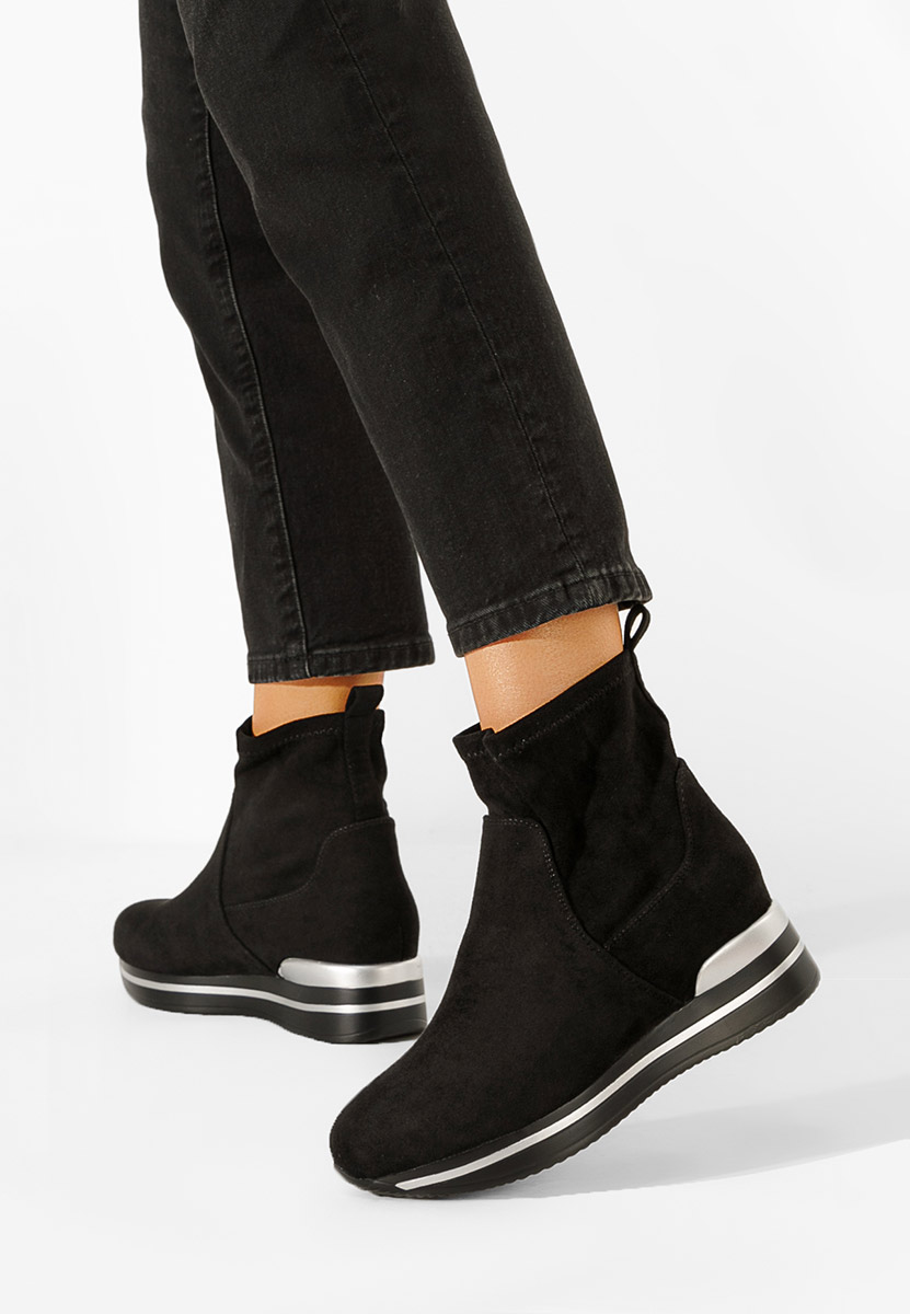 Sneakers donna con zeppa interna nere Mantia