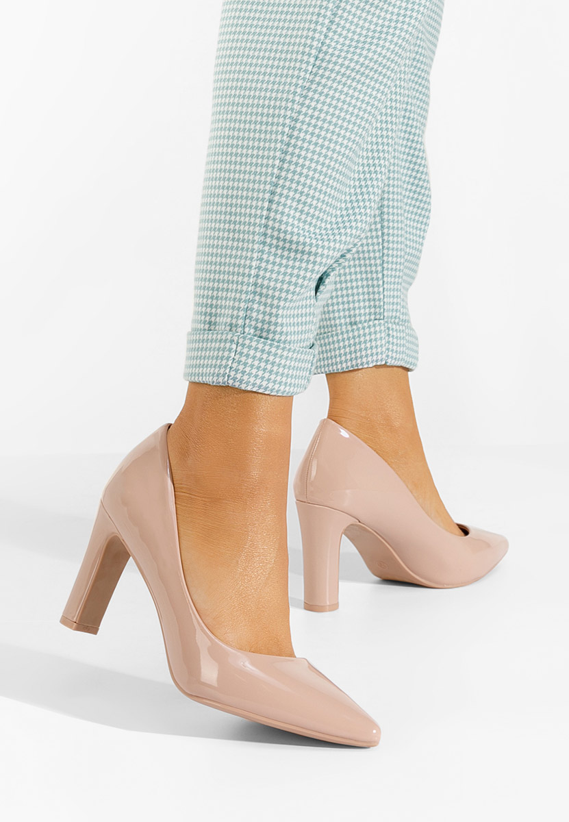 Décolleté in vernice beige Devina