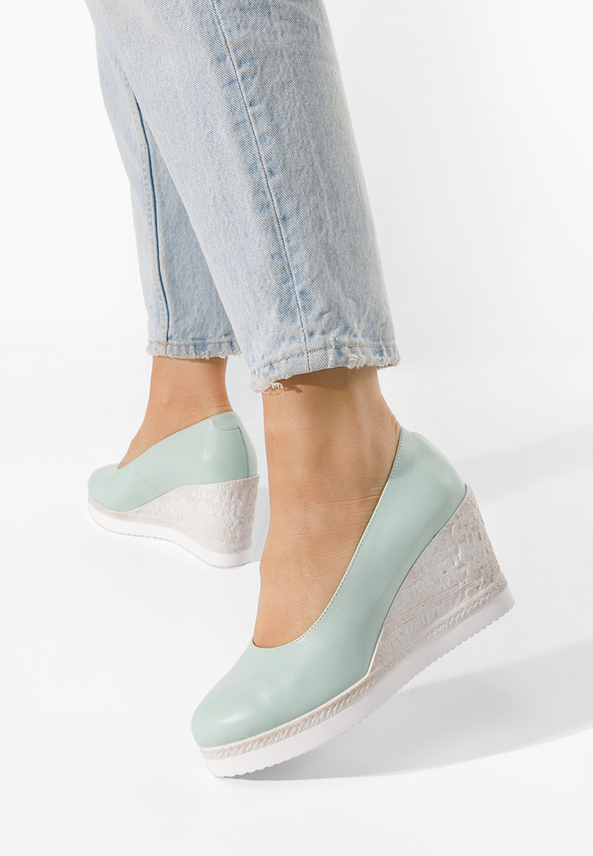 Turkizni čevlji s platformo Kaira