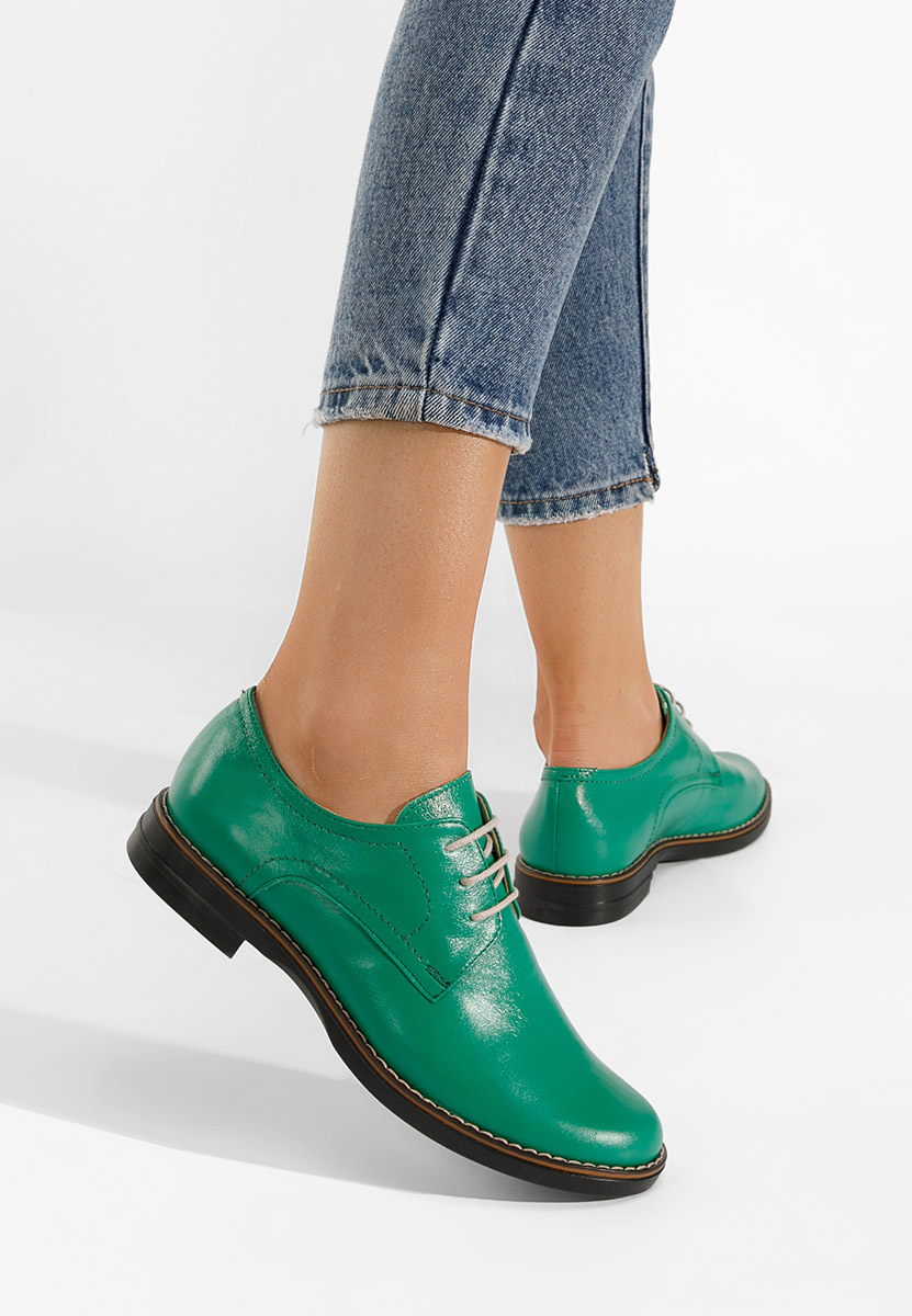 Pantofi derby piele Otivera verzi