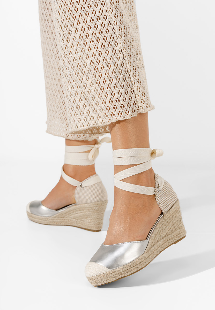 Strieborné espadrilkové sandále Vilena