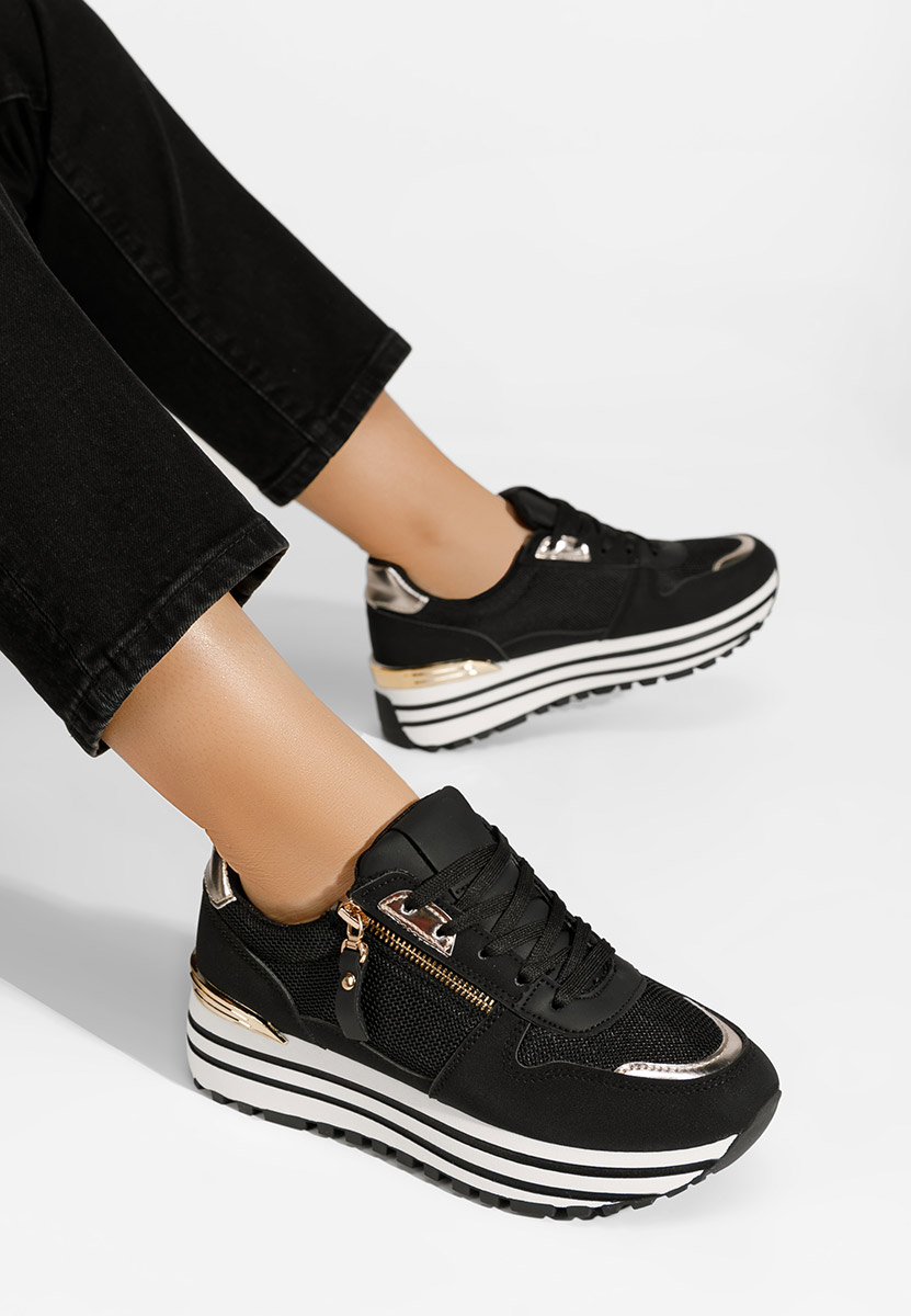 Sneakers cu platforma Noveda negri
