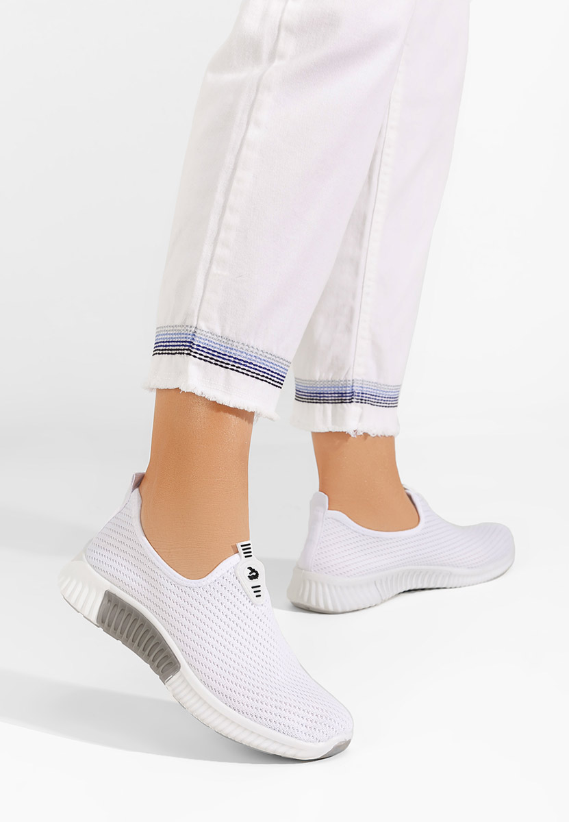 Biele plátené slip-on tenisky Tenara V3