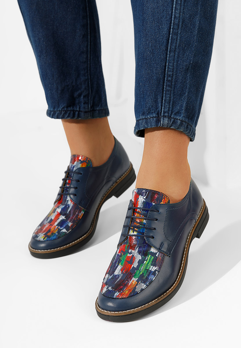 Scarpe derby in pelle blu navy Radiant V5