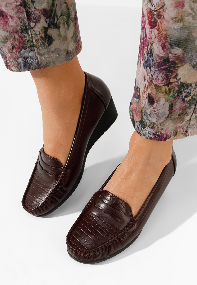 Mocassini con zeppa bordeaux Eligia