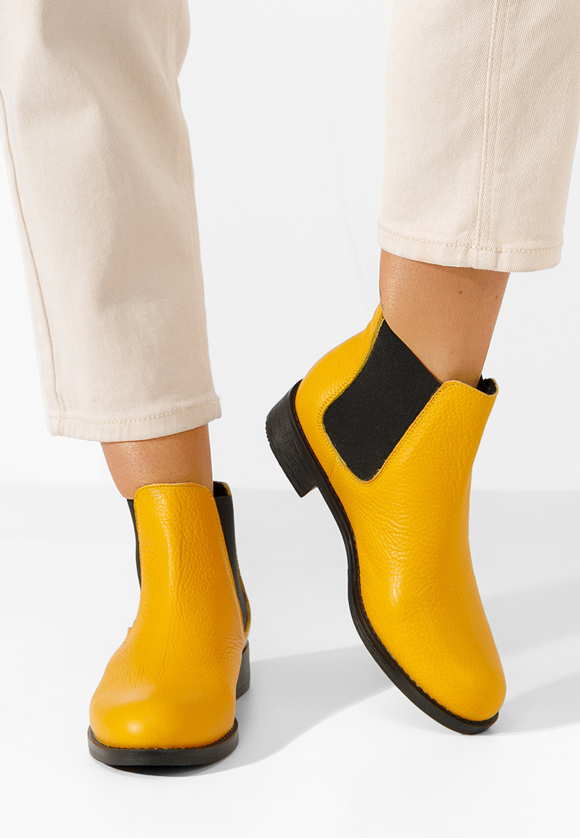 Stivaletti donna in pelle gialli Campina