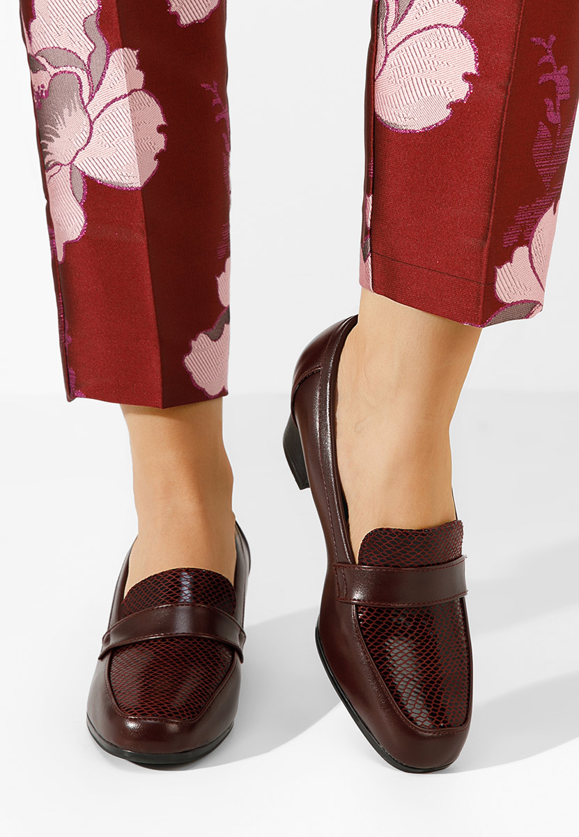 Μπορντό loafers γυναικεία Elidera