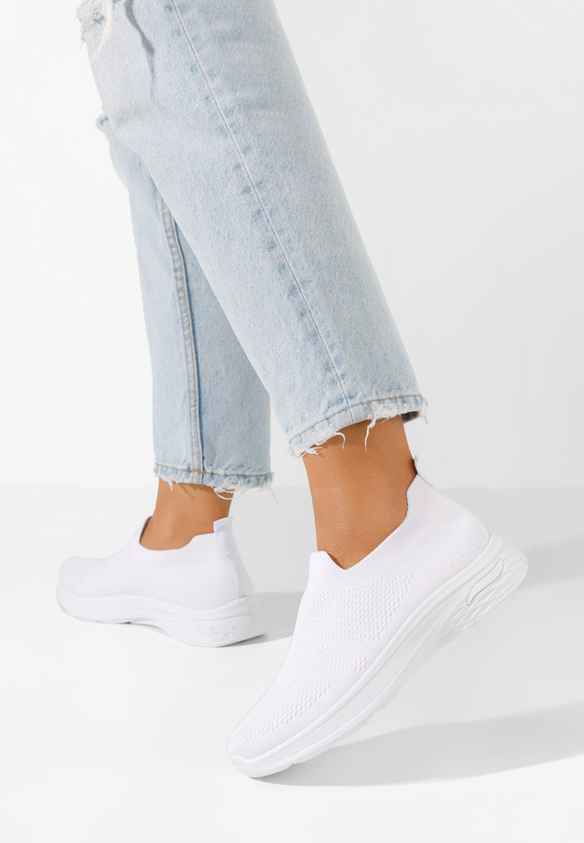 Biele plátené slip-on tenisky Dissora