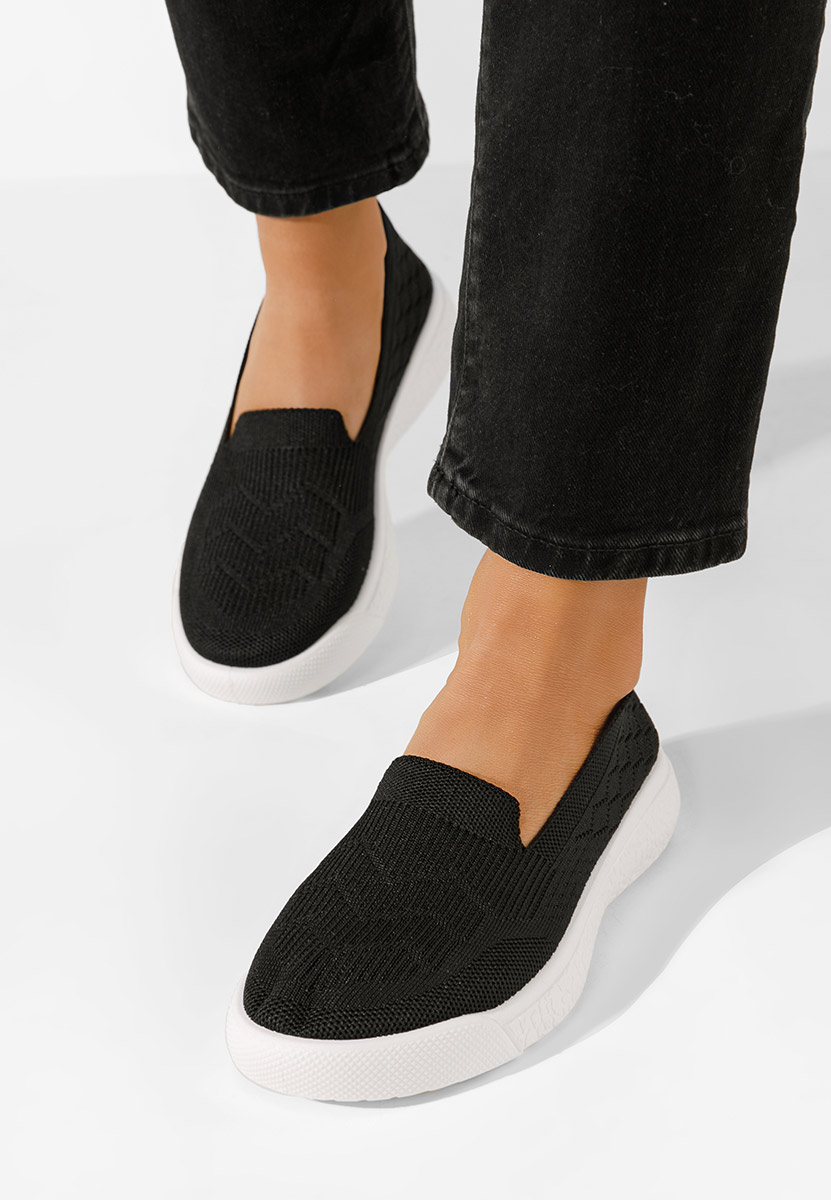 Čierne dámske plátené slip-on tenisky Akova