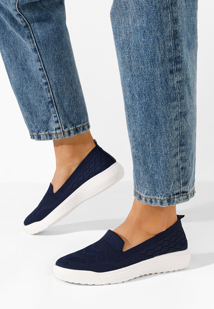 Scarpe slip-on in tela donna blu navy Akova
