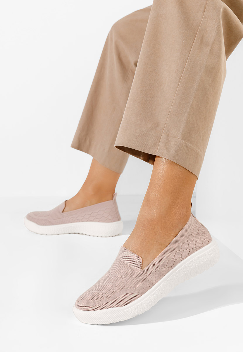 Ružové dámske plátené slip-on tenisky Akova