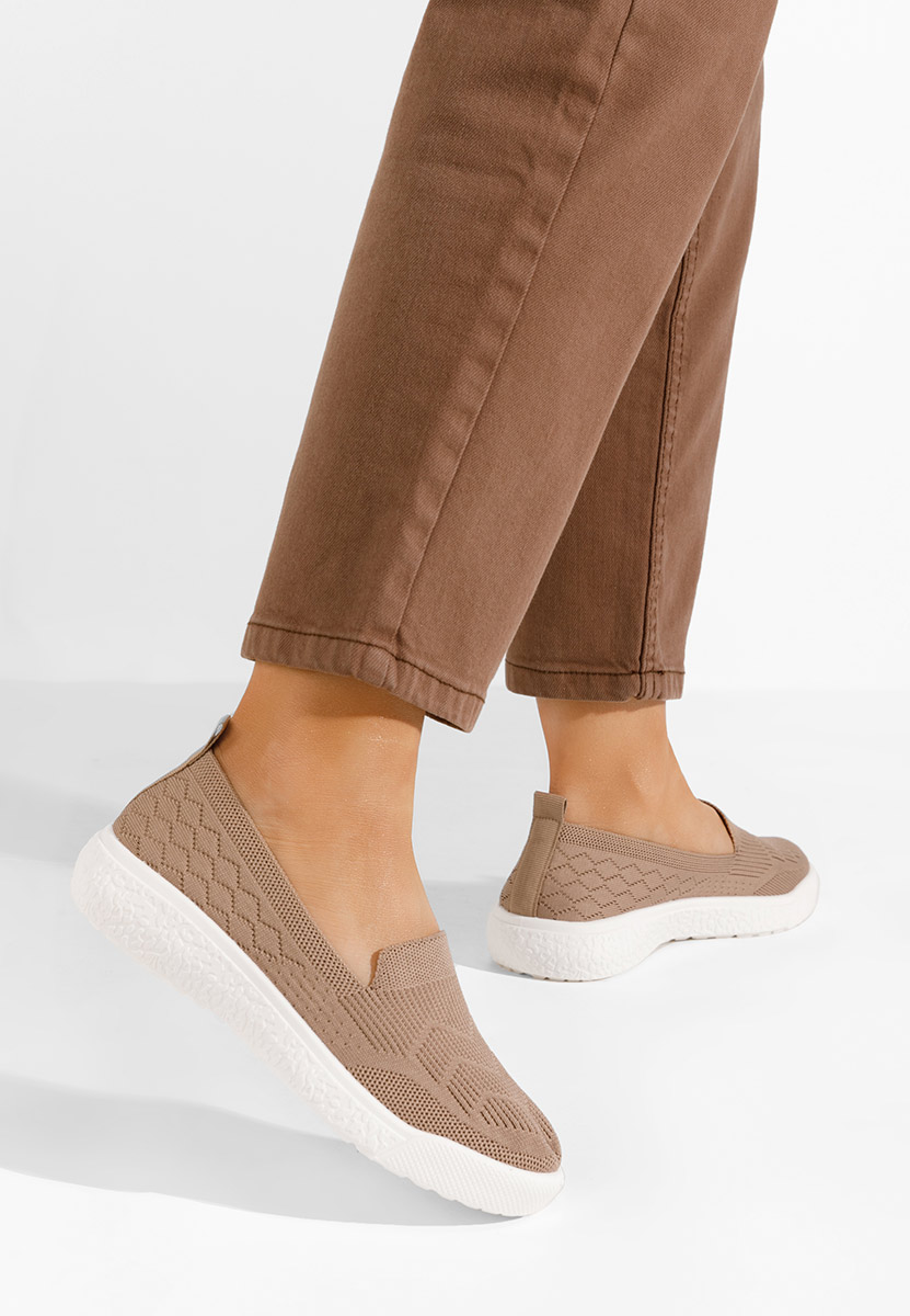 Khaki dámske plátené slip-on tenisky Akova