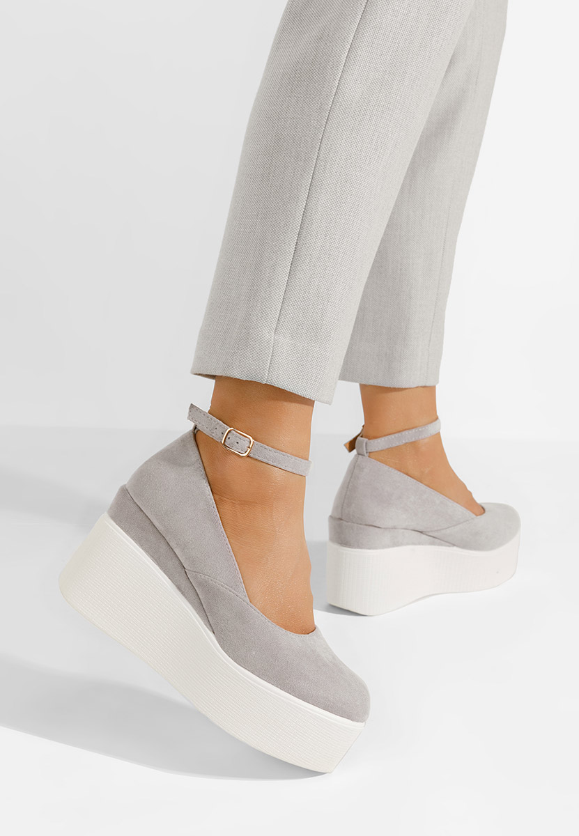 Sive cipele s platformom Leanora