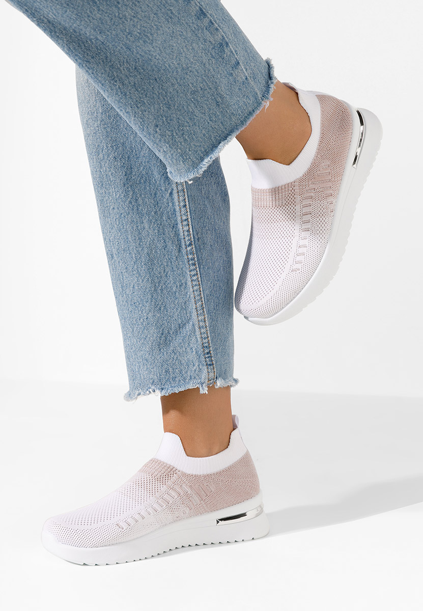 Ružové dámske plátené slip-on tenisky Alitea