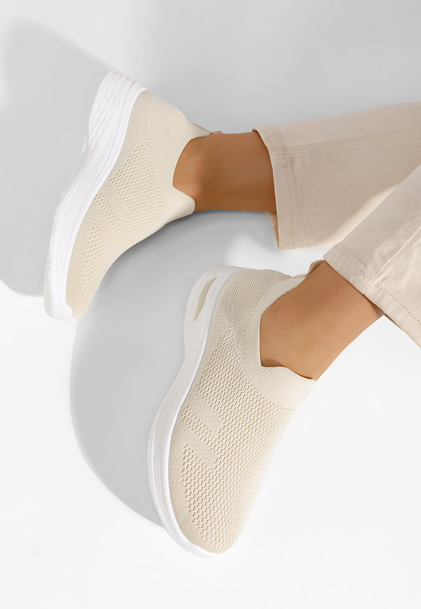 Béžové plátené slip-on tenisky Dissora