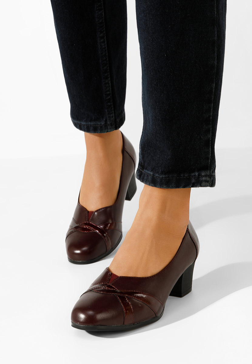 Décolleté con tacco basso bordeaux Annie