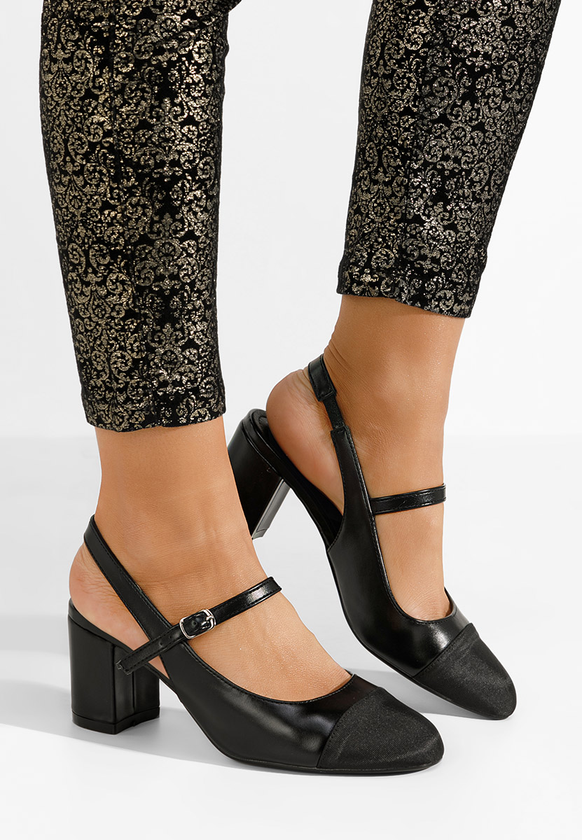 Μαύρες γόβες slingback Aviria