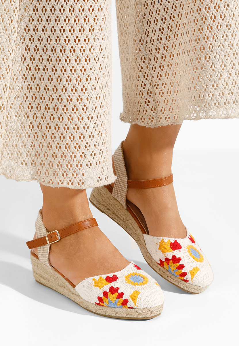 Biele espadrilkové sandále Elioth