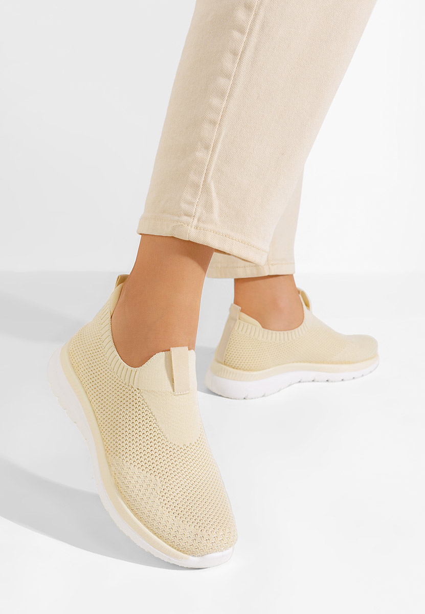 Scarpe slip-on in tela beige Achara